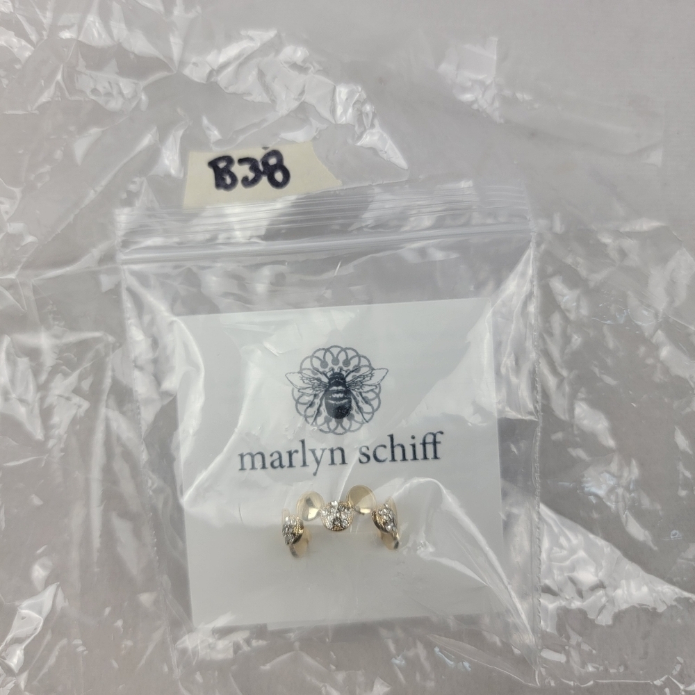 NWT Marlyn Schiff open back pave circle ring in gold tone OSFM - Picture 5 of 5